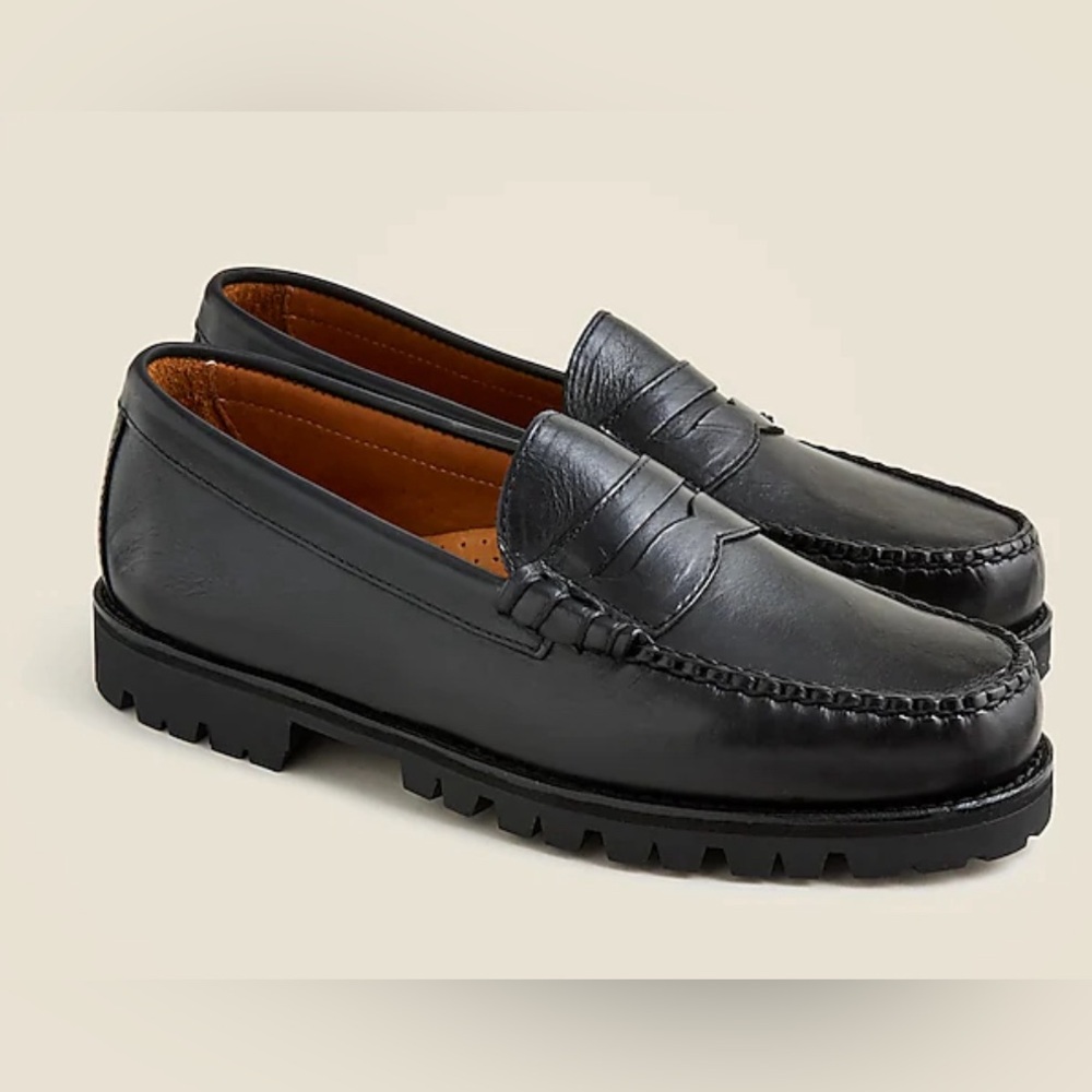 Black J Crew Camden Lug Sole Loafers. US 9 / EU 42 Brand New In Box